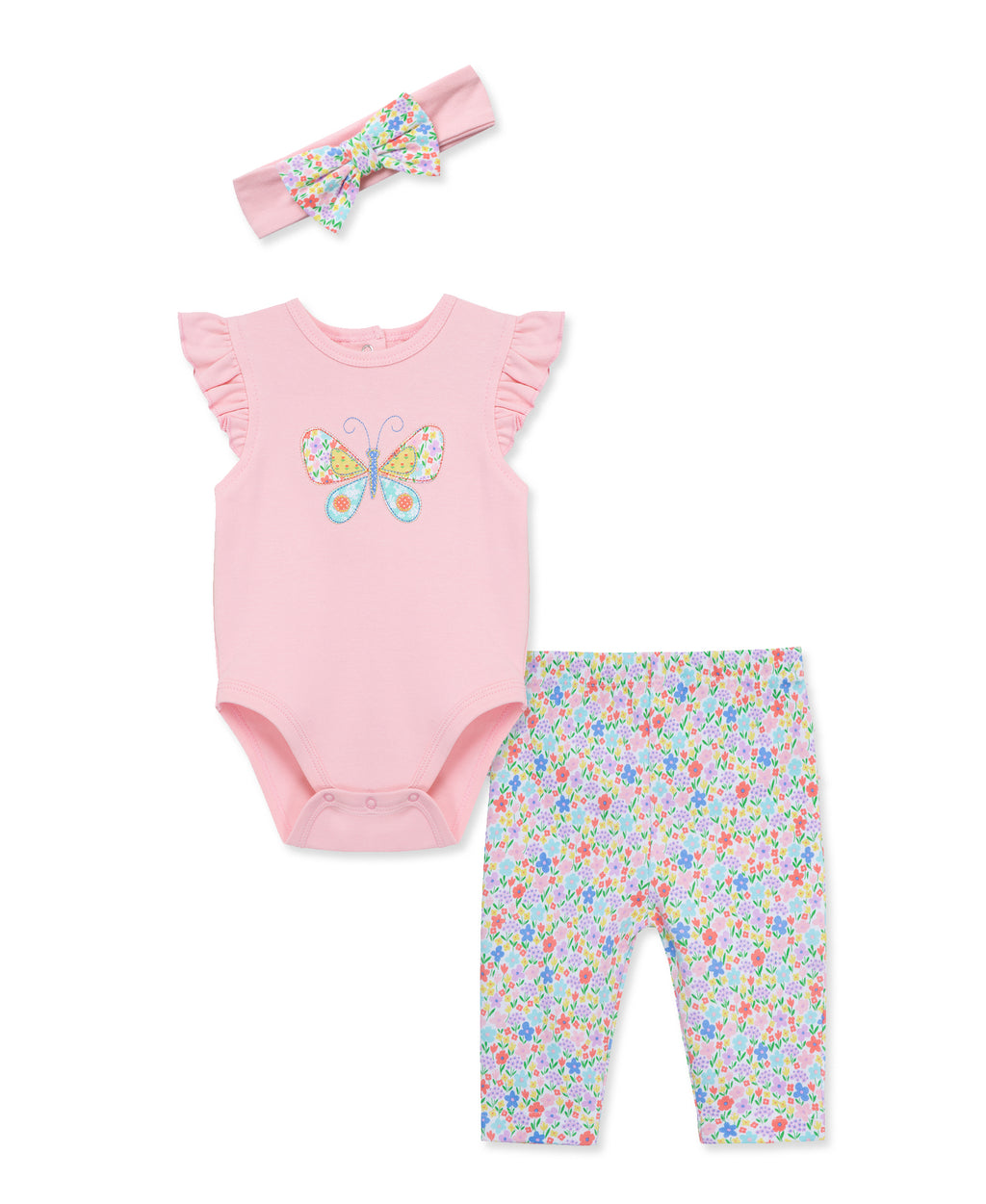 Butterfly Bsuit-Pant Pink