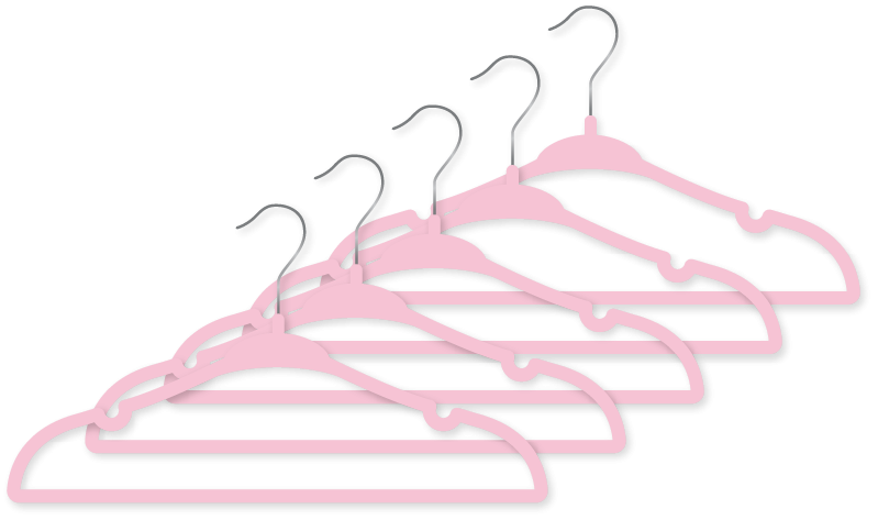 25PK HANGERS - LIGHT PINK