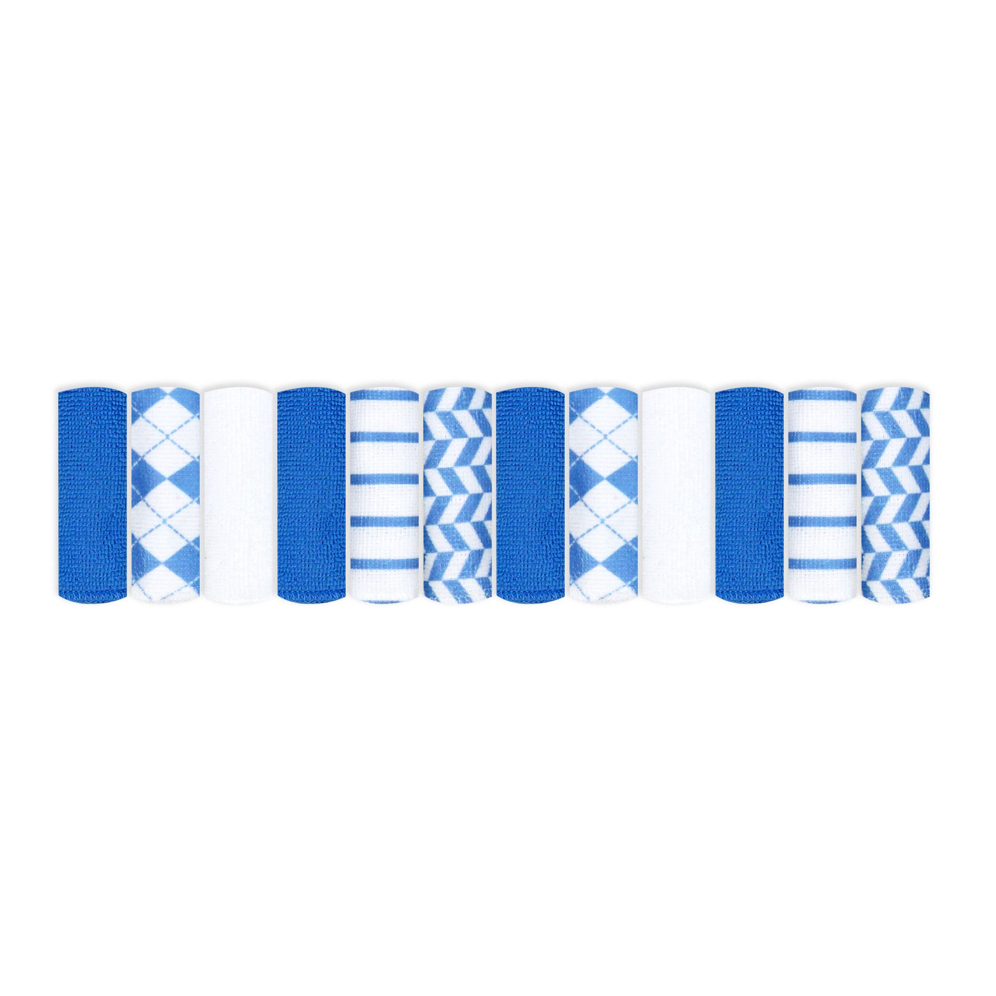 12pk Washcloths Blue