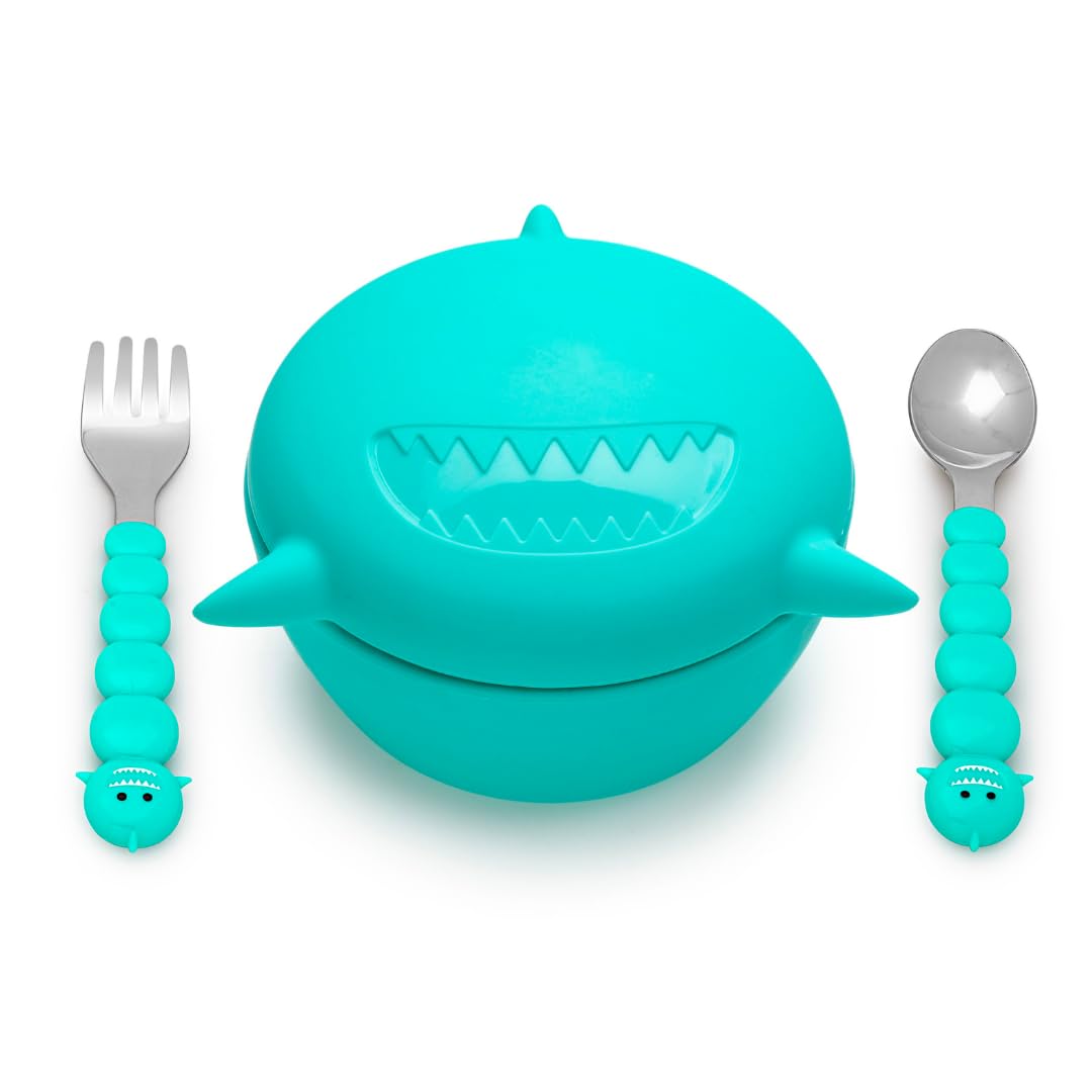 Silicone Bowl with Lid Shark
