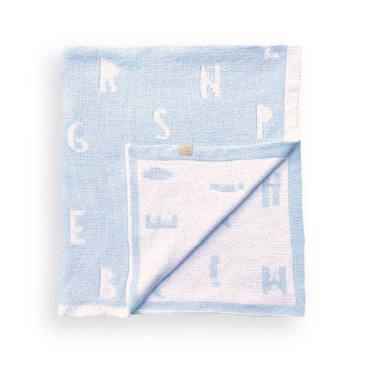 FEATHER CHENILLE BLANKET  BLUE
