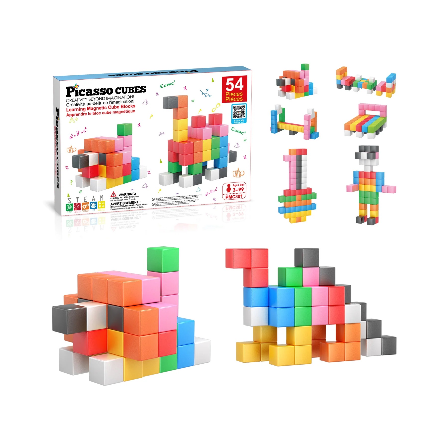 54pc 12" Magnetic Cubes