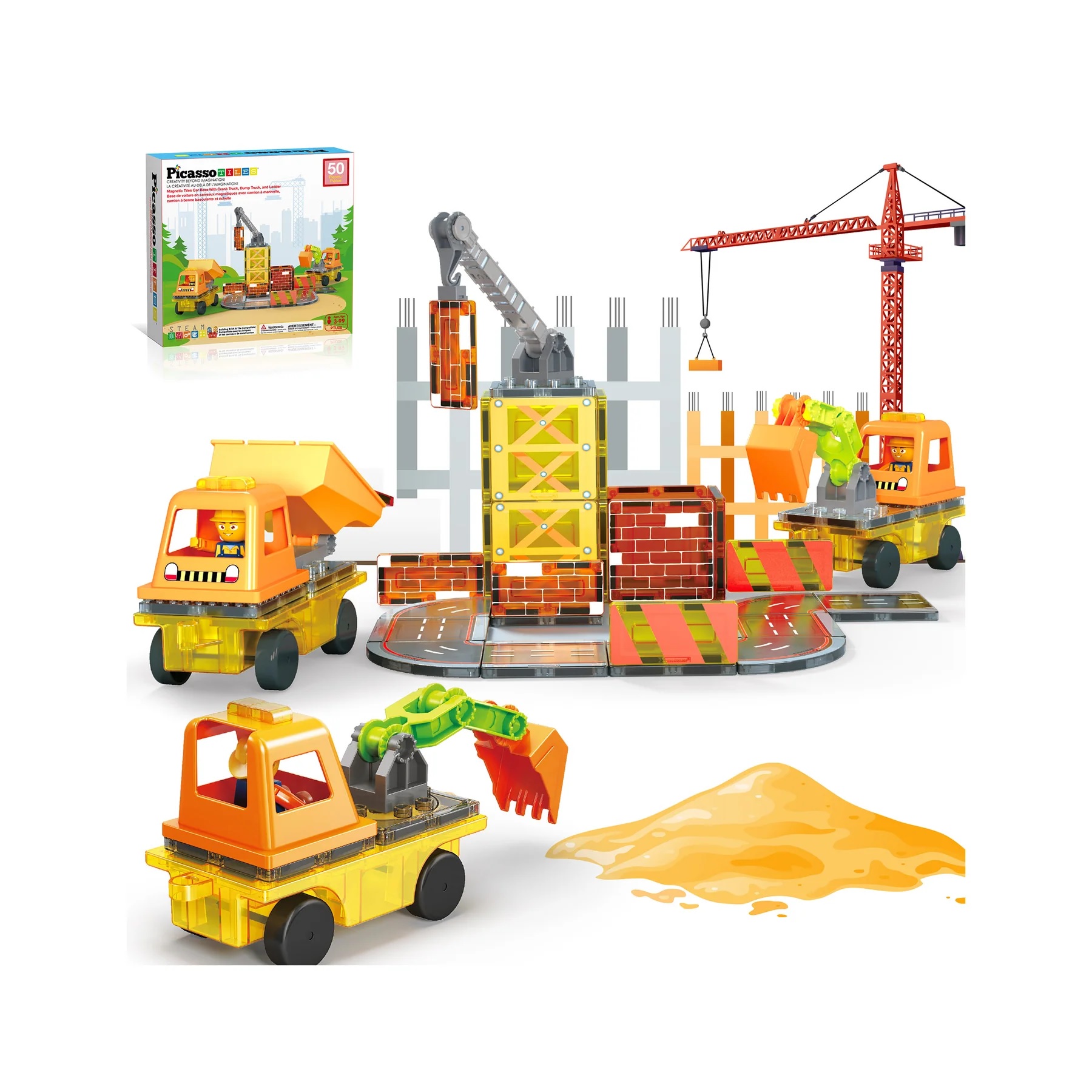 Car Base, Crane, Dump Truck