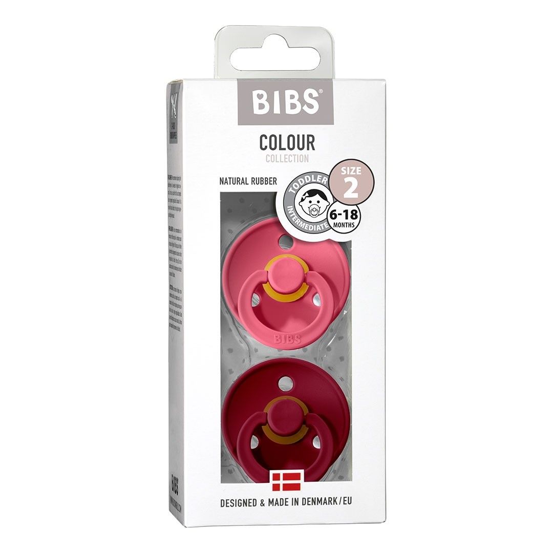 BIBS 2PK SIZE 2 CORAL/RUBY