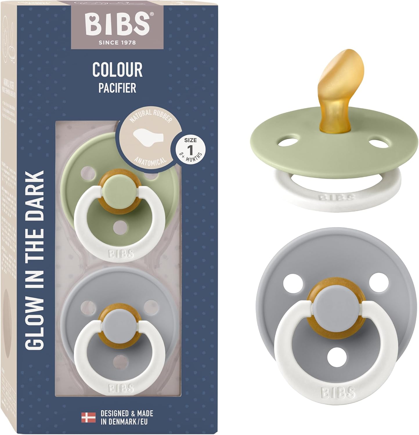 BIBS 2PK SIZE 3 SAGE/CLOUD NIGHT