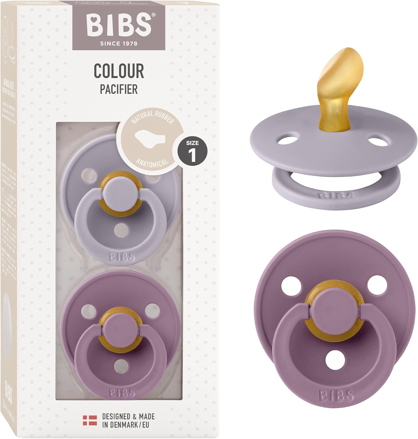 BIBS 2PK SIZE 1 GREY/MAUVE