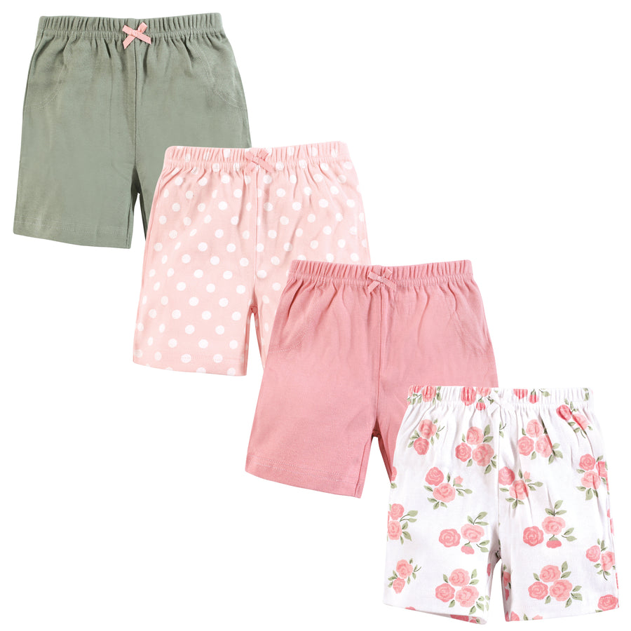 Shorts 4pk - Soft Pink Roses