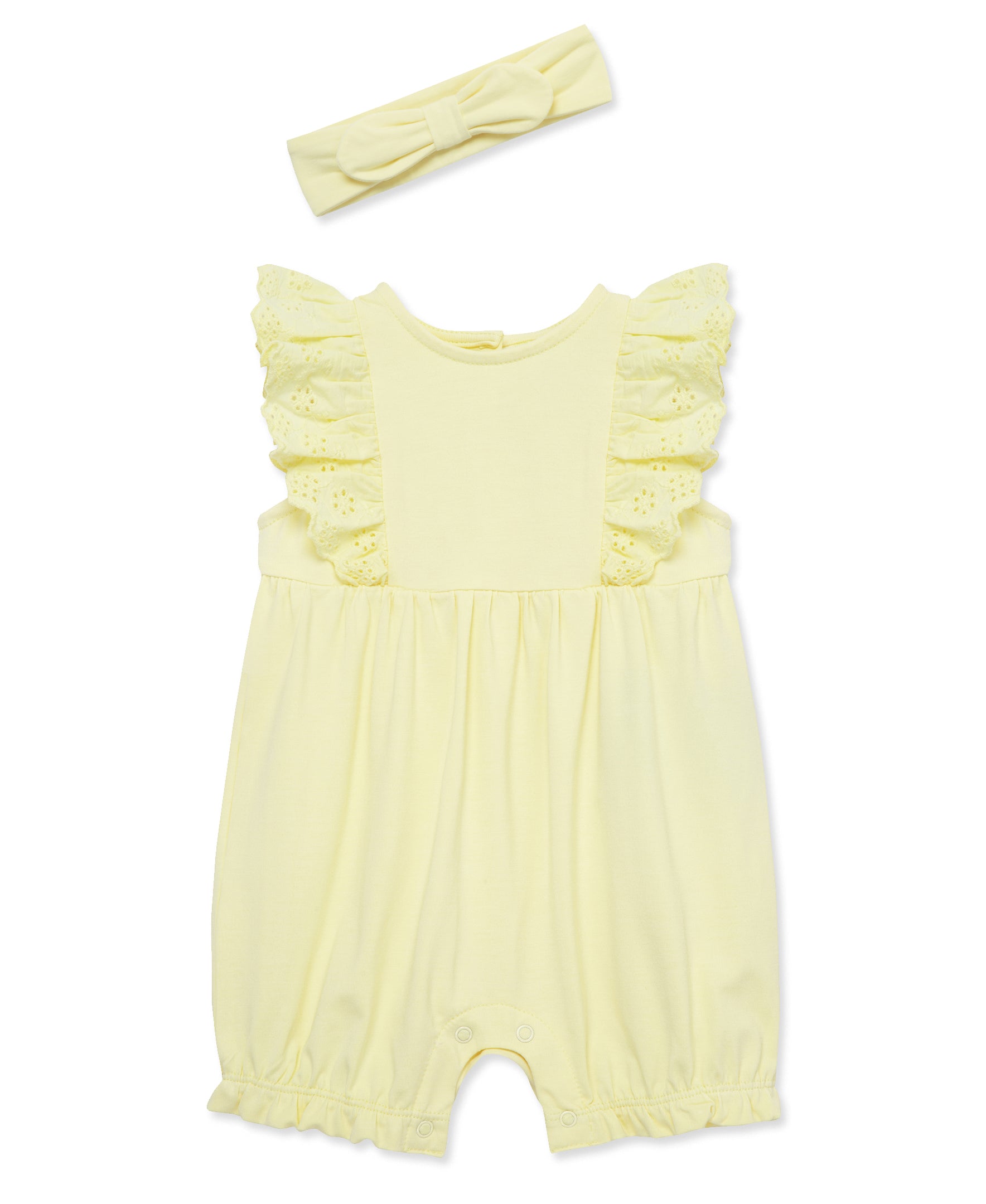 Yellow Eyelet Romper-Hband