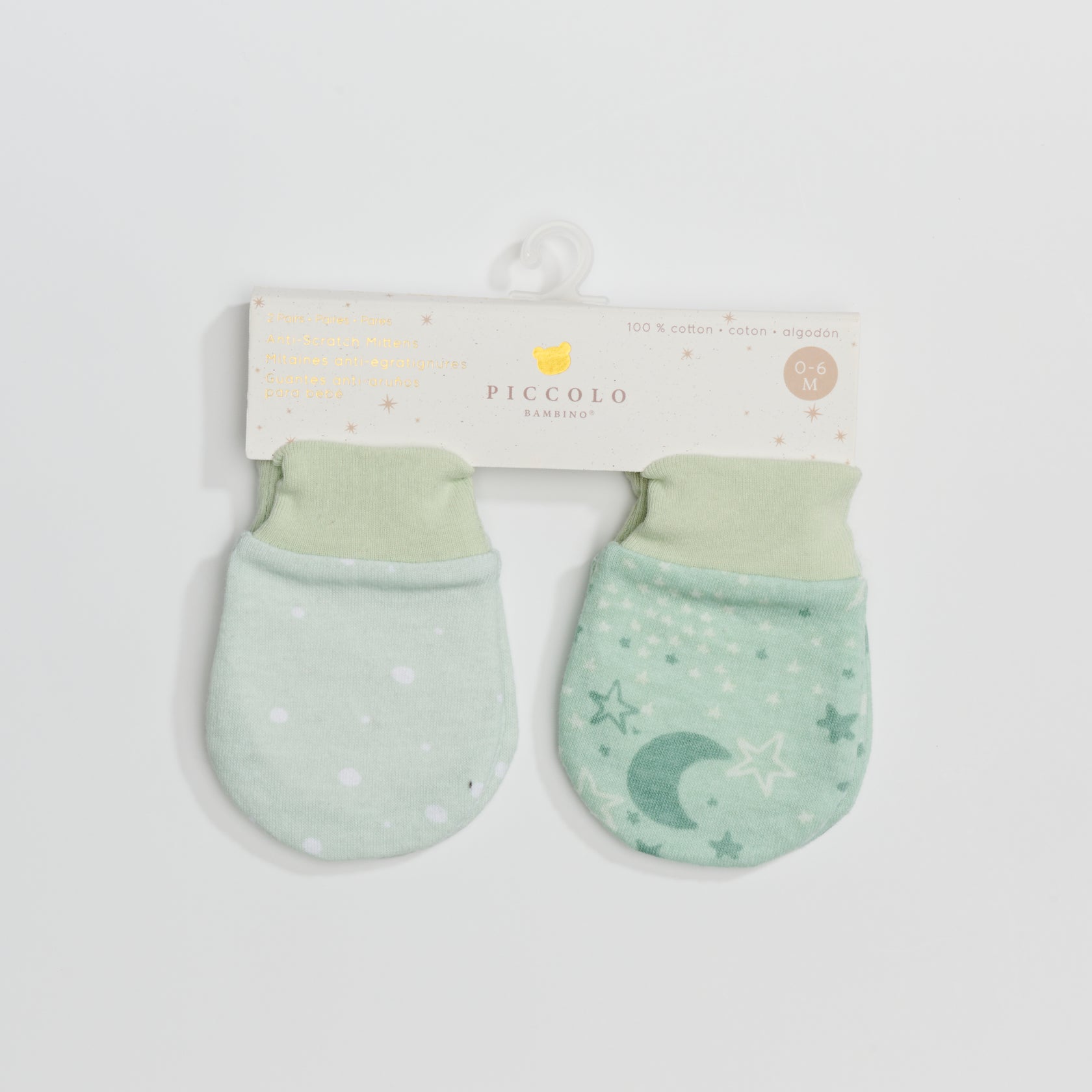 2PR JERSEY SCRATCH MITTS - GREEN