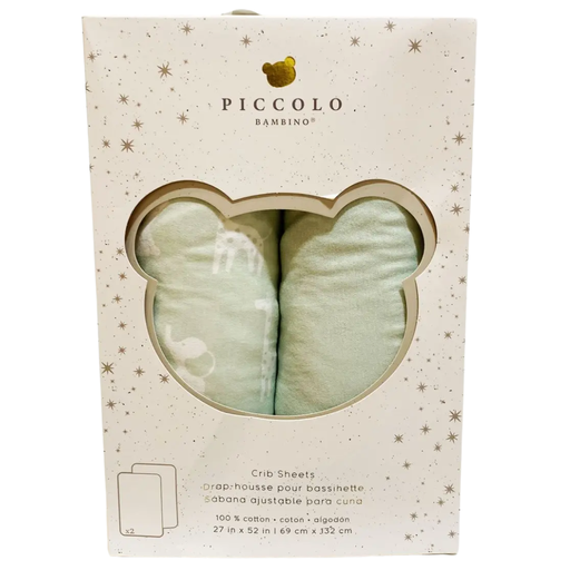 2PK JERSEY CRIB SHEET- GREEN
