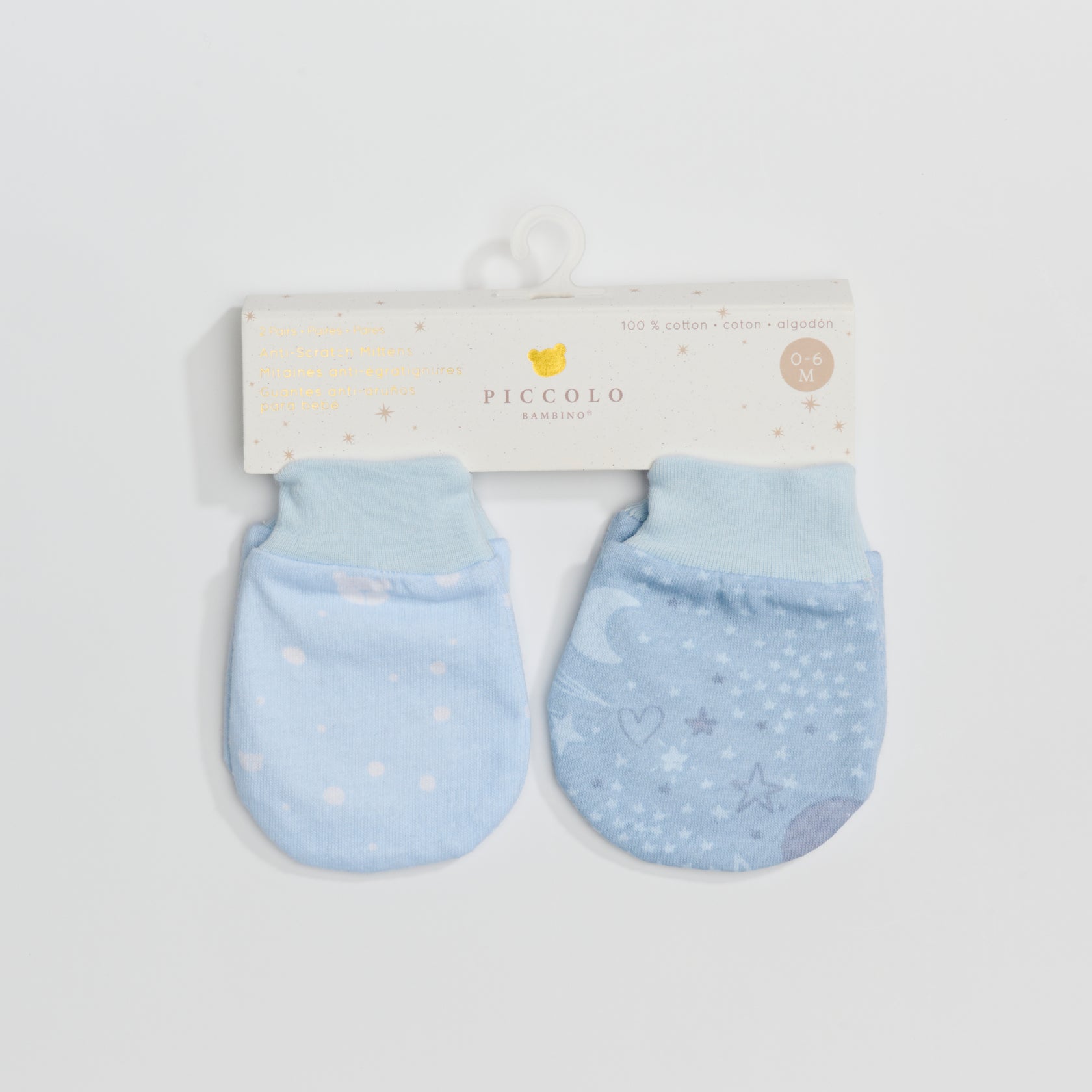 2PR JERSEY SCRATCH MITTS - BLUE