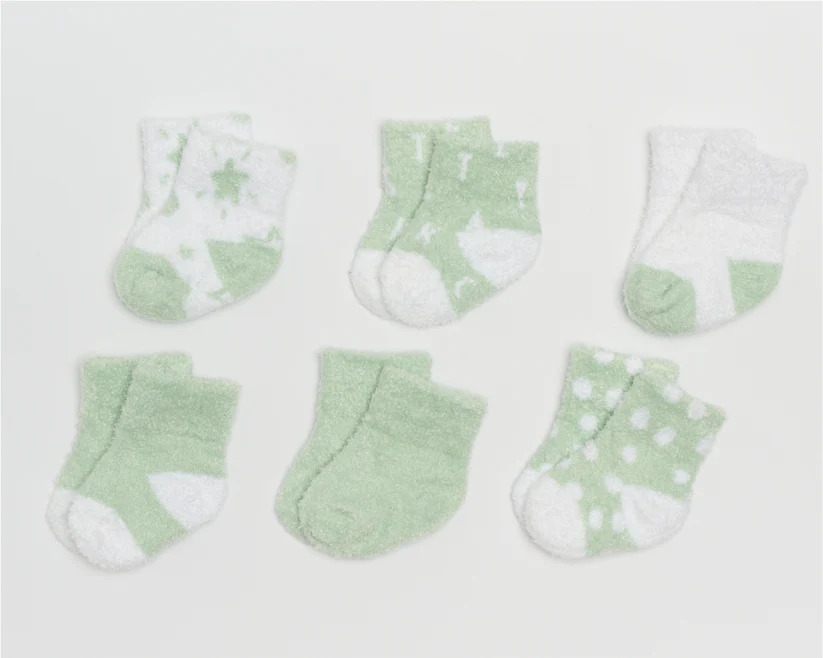 6PR CHENILLE SOCK - GREEN