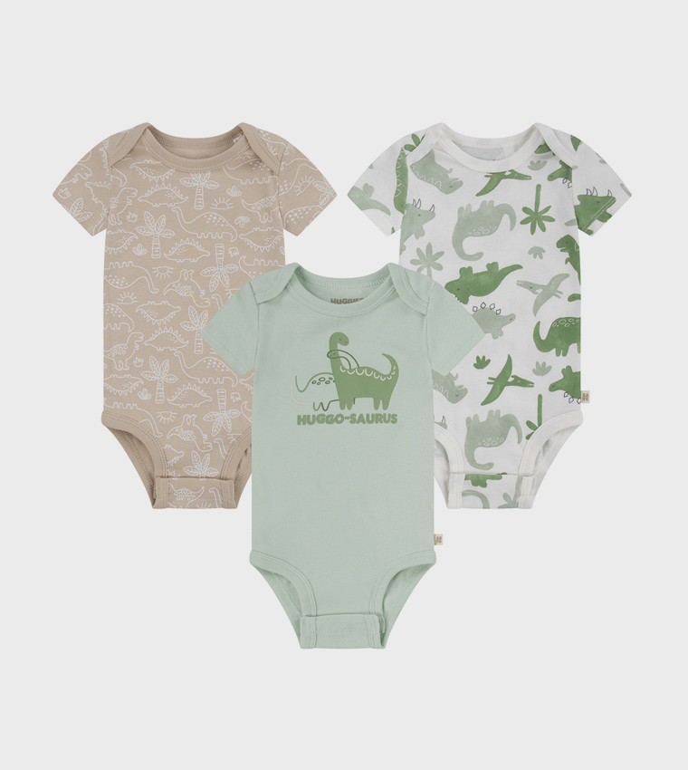 3PK BODYSUIT SUBTLE GREEN