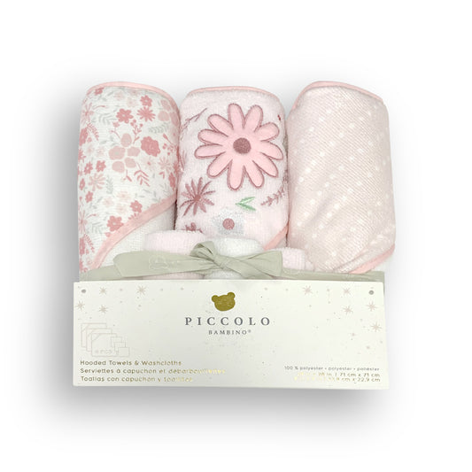 6PK TOWEL & WASHCLOTH PINK