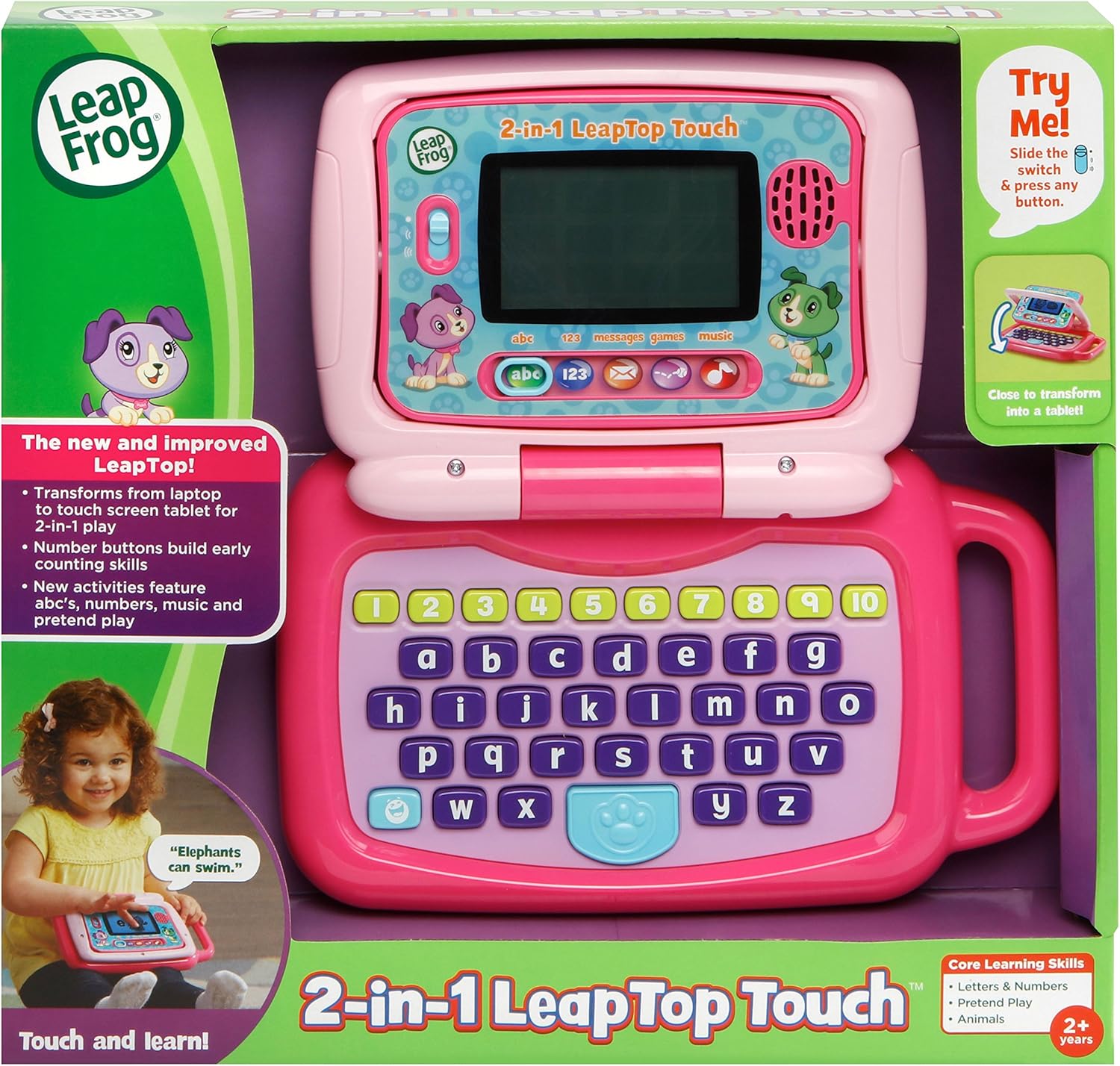 2 n 1 Leap Top Touch Laptop pink