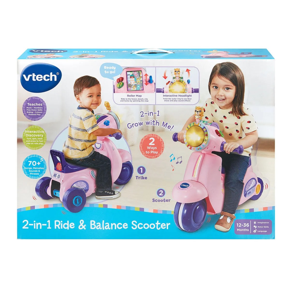 2n1 Ride & Balance Scooter Pink
