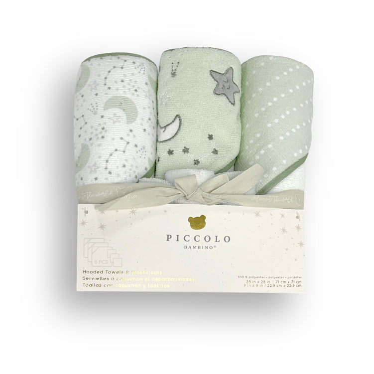 6PK TOWEL & WASHCLOTH GREEN