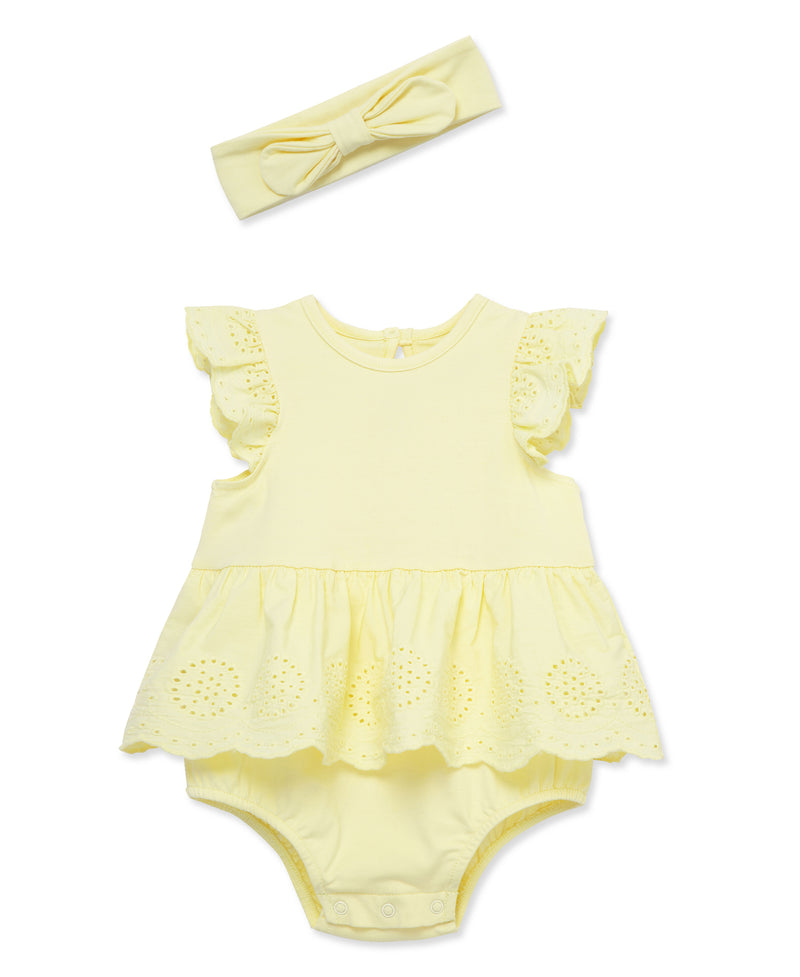 Yellow Eyelet Bubble Set-Hband