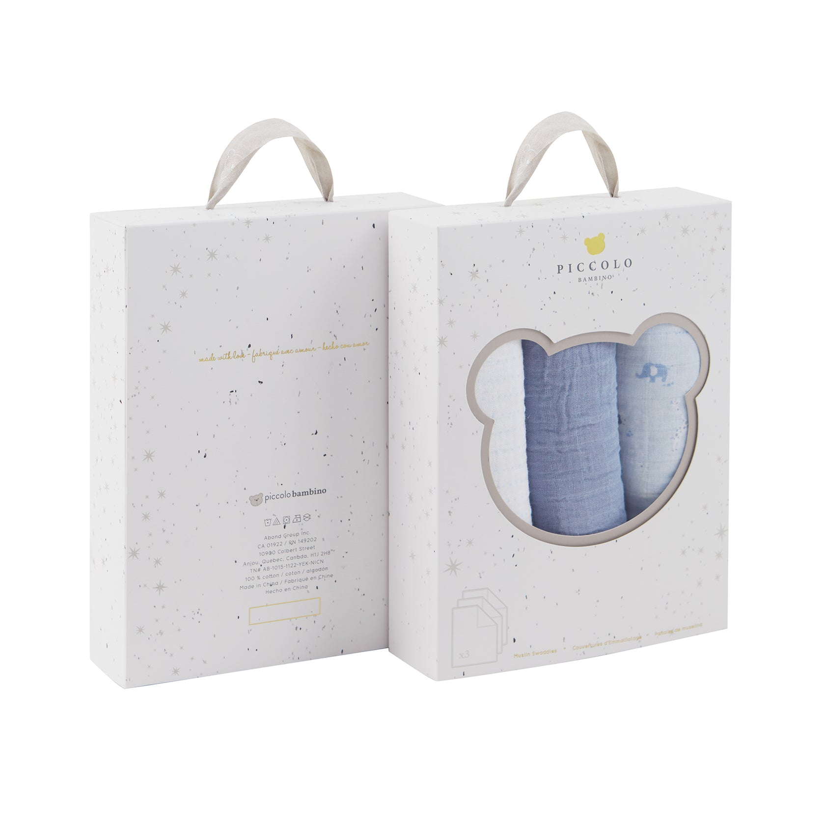 3PK MUSLIN SWADDLE BLUE