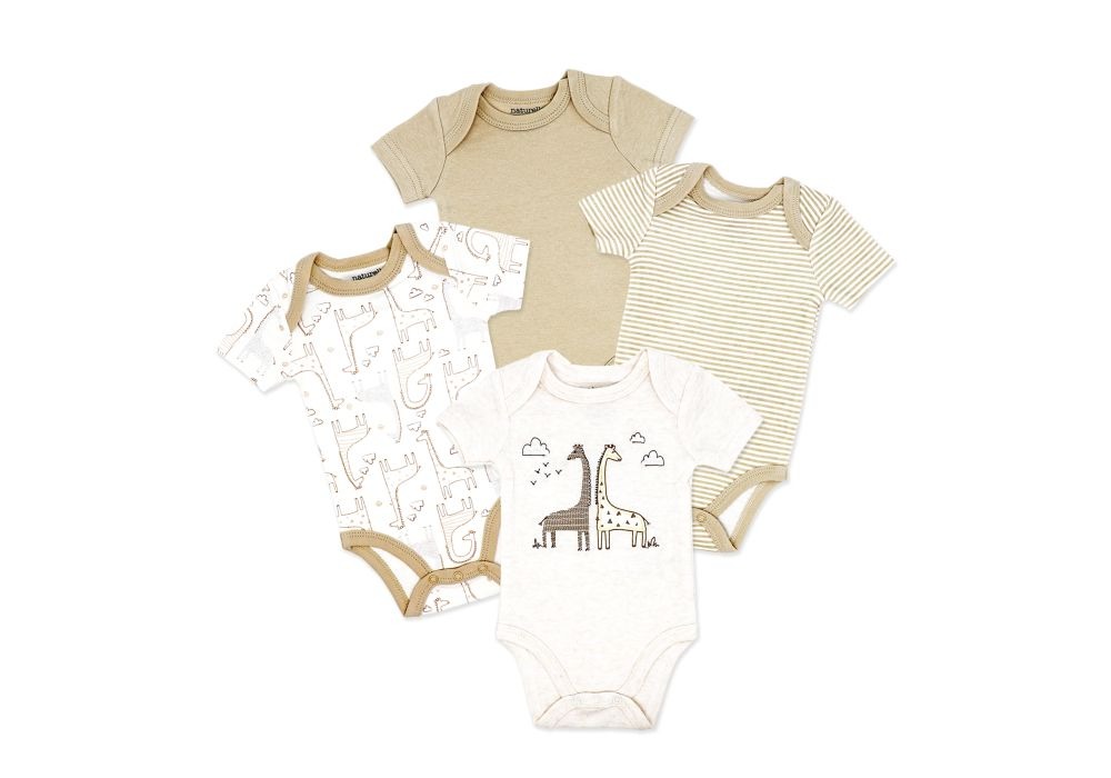 Naturelle 4pk Bodysuits Beige
