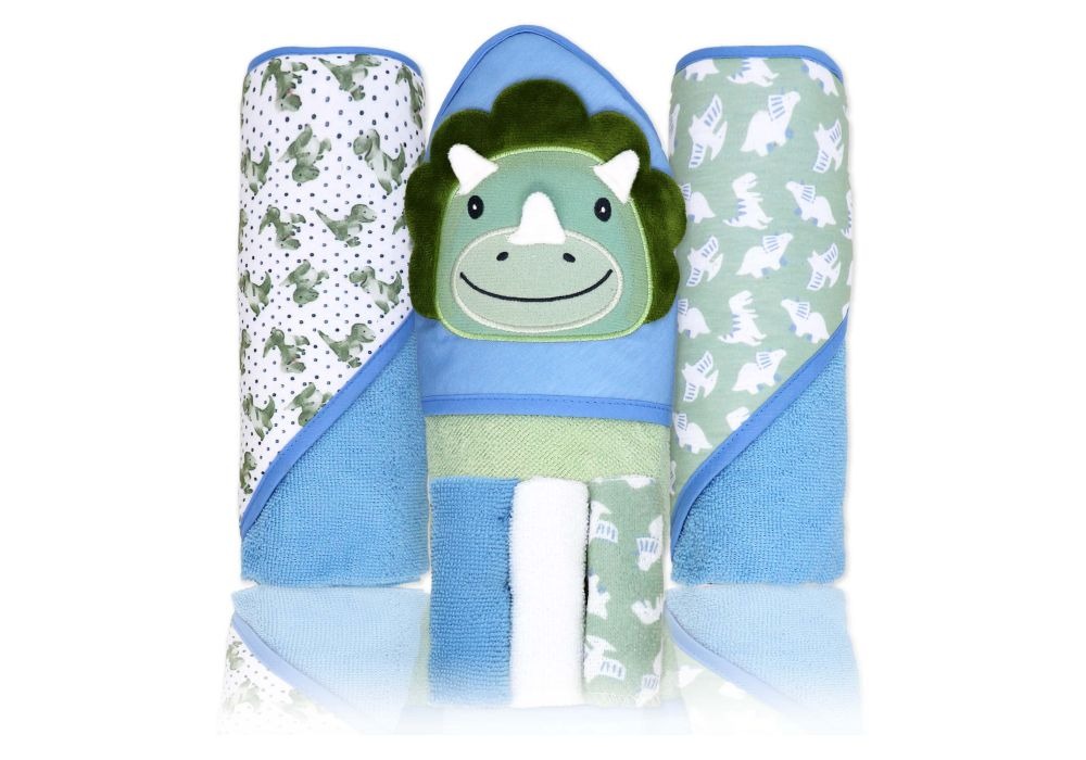 6pc Bath Set Blue Dino