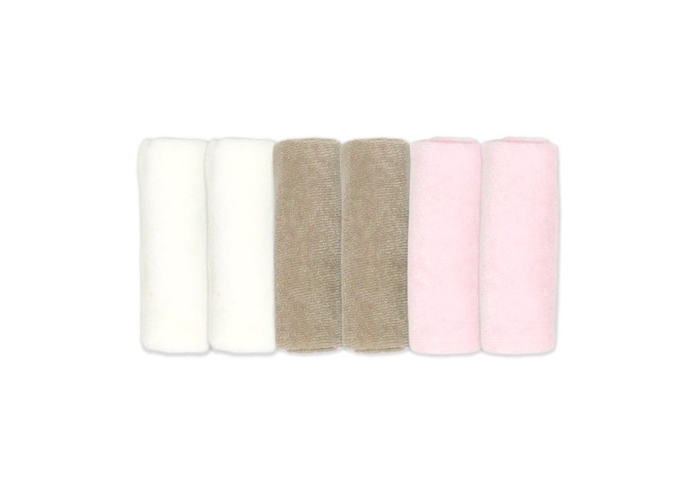 Pink 6pk Bamboo Washcloths
