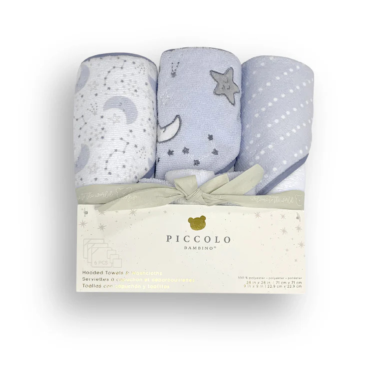 6 PK TOWEL/WASHCLOTH - BLUE