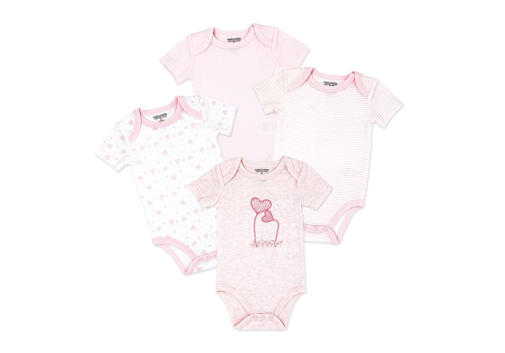 Nautrelle 4pk Bodysuits Pink