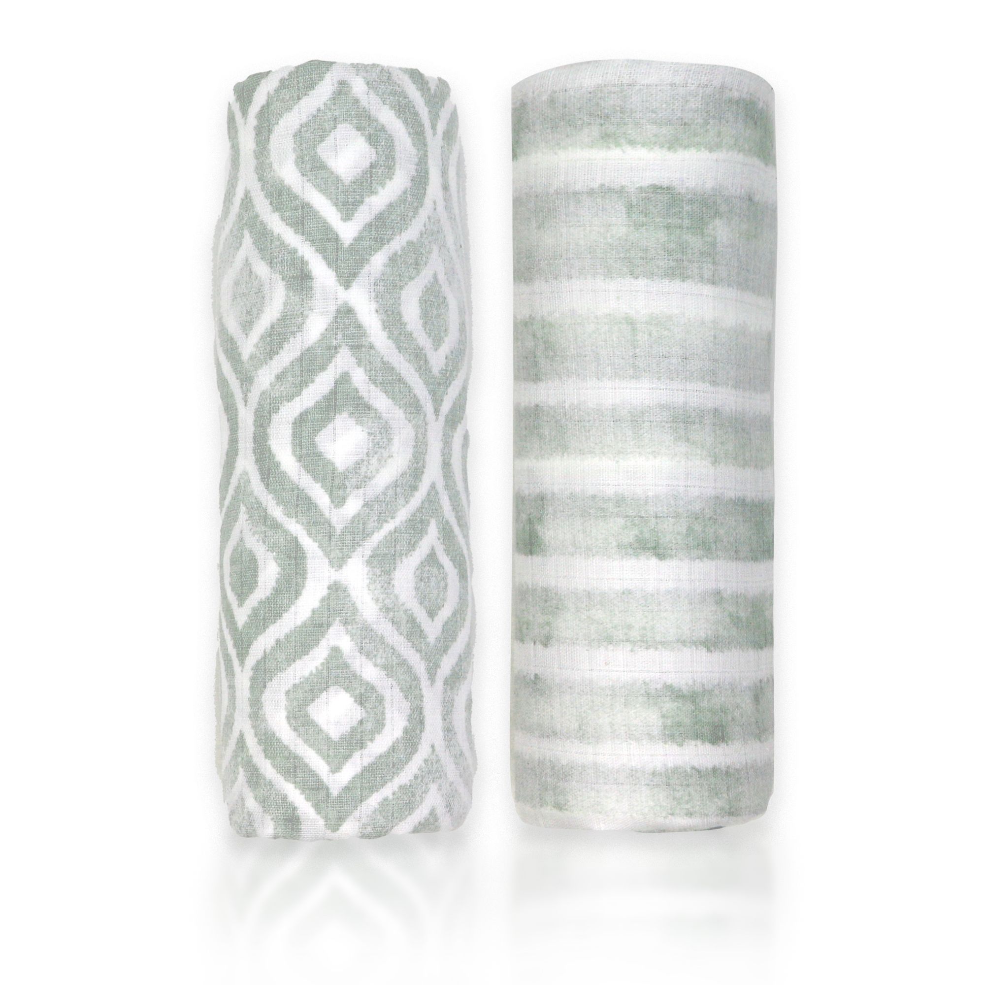 GREY 2PK MUSLIN SWADDLE Blankets