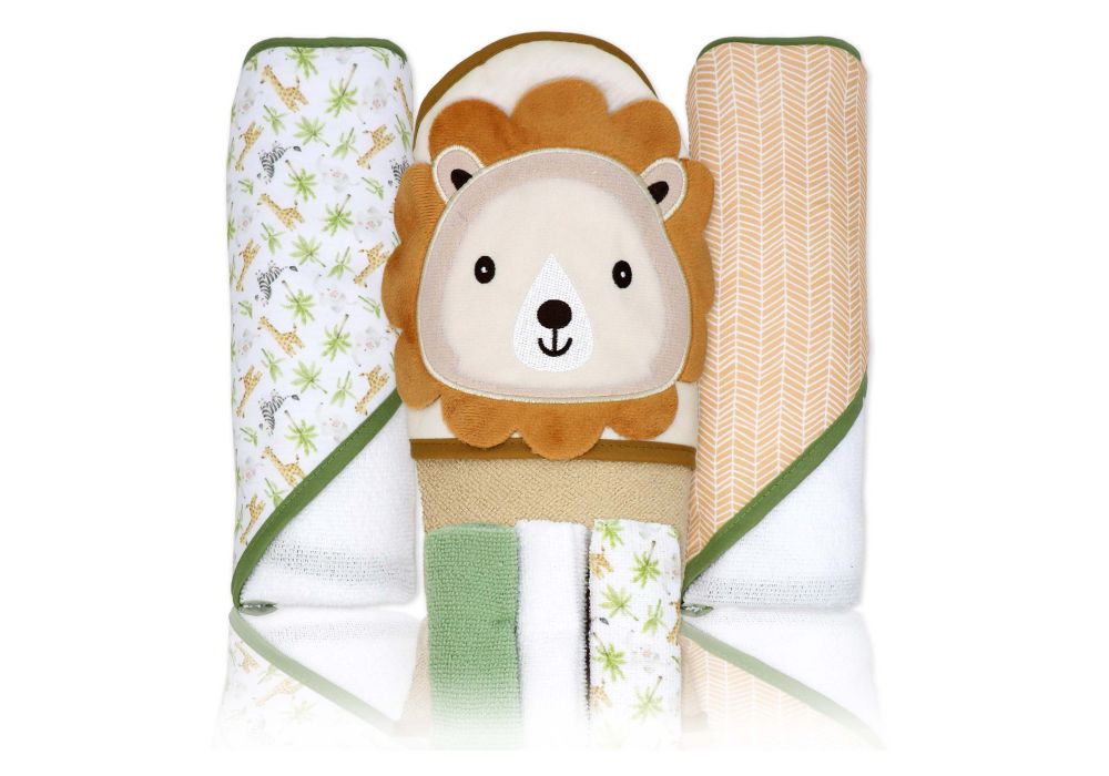 6pc Bath Set Green Lion
