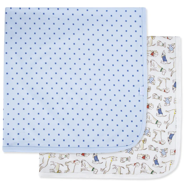 Pups 2pk Receiving Blanket