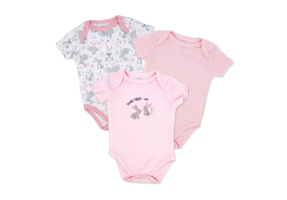 Girls Bunnies 3pk Bodysuit