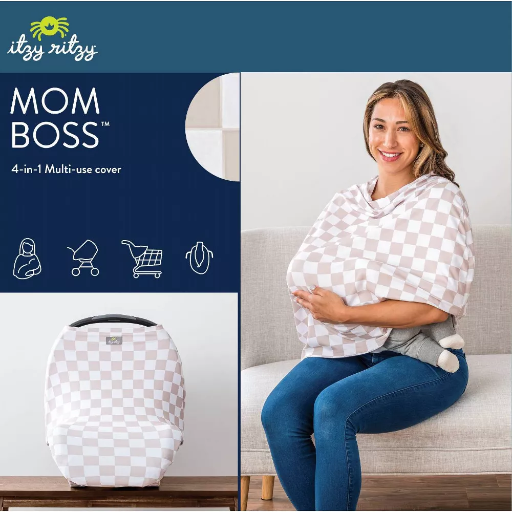 Mom Boss Taupe Checkerboard