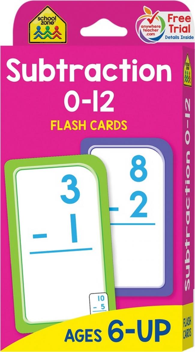 Subtraction 0-12 Flash Cards