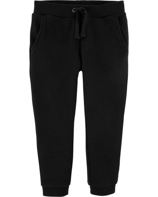 Carters Pull On Blk Joggers 9M