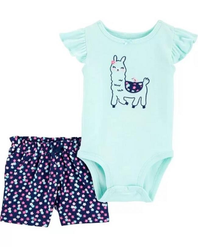 Carters 2pc Llama Short Set NB