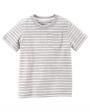 Carters Grey Striped Pkt Tee 9M