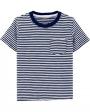 Carters Blue Striped Pkt Tee 3M