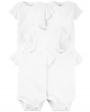 Carters 5pk Wht S/S Onesies 6M