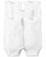 Carters 5pkWht S/Less Onesies 6M