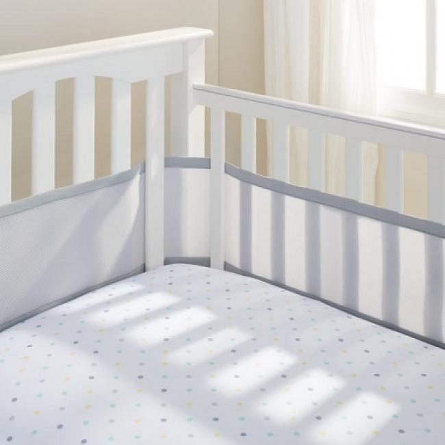 Breathable Mesh Crib Liner Gray