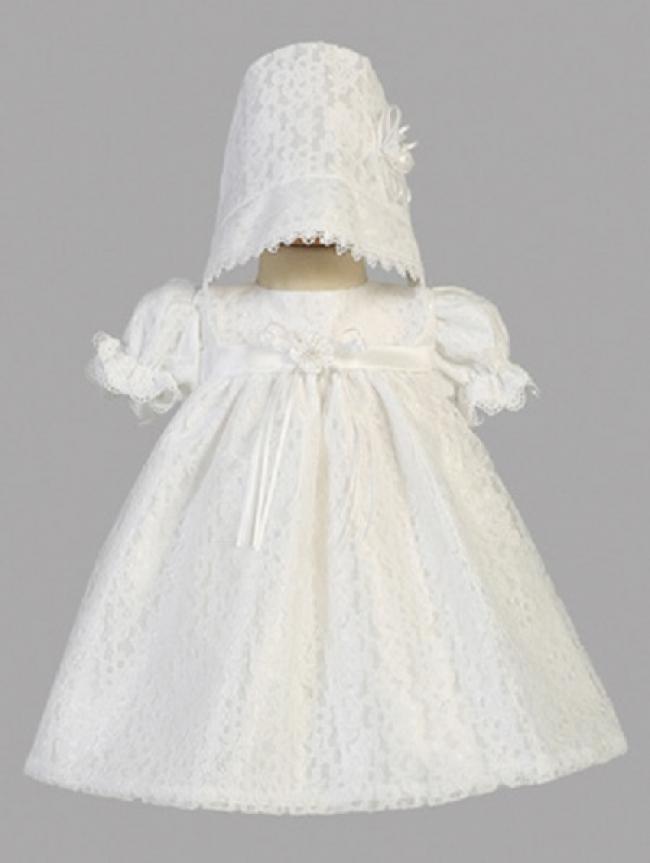 Lace Yoke Short Dress-Wht