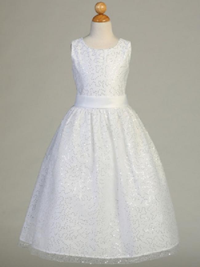 Tulle Dress w/Sequins-Wht