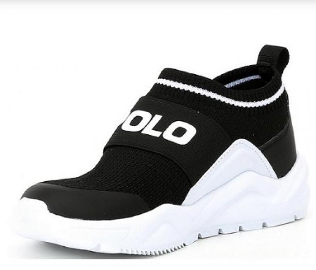 POLO SHOE LOW BK BLK/WHT